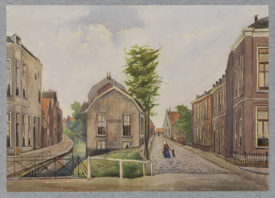 30698 Gezicht over de Oosterstroom en de Gruttersdijk (links) en in de Hopakker (rechts) te Utrecht vanaf de ...
